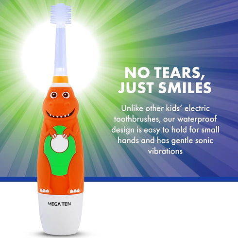 Brilliant Oral Care Kids Sonic Electric Toothbrush - Soft Bristles, Round Brush Head, LED Light, for Children Ages 5+