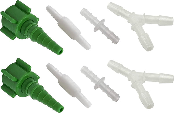 8pk Oxygen Tubing Connector Kit, Includes 2ea Straight, Swivel, Y, Christmas Tree Connectors