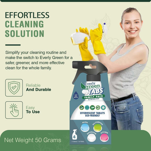 All Purpose Cleaner Tablets – Family Pack – Eco-Friendly Natural Kitchen Cleaner, Glass, Bathroom & Water Stain Remover