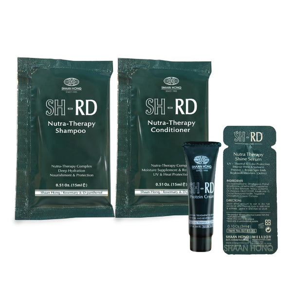 SH-RD Hair Essential Kit for Travel, Nutra-Therapy Shampoo, Conditioner, Shine Serum, Protein Cream