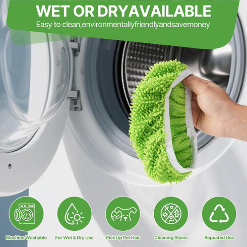 NAYODEUS 10Pack Reusable Microfiber Mop Pads Compatible with Swiffer Sweeper-Dry Sweeping Cloths & Wet Mopping Cloths