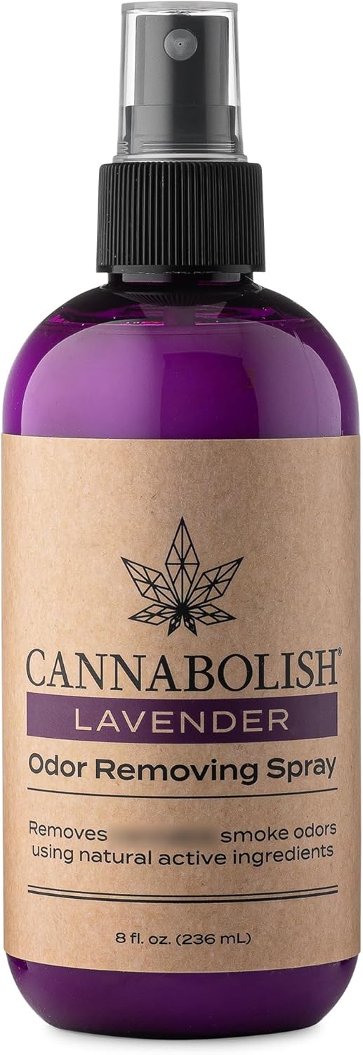 Cannabolish Lavender Smoke Odor Eliminator Spray and Air Freshener, 8 fl oz - Natural Ingredients