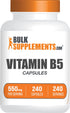 BulkSupplements.com Vitamin B5 Capsules - 240 Capsules 500mg Pantothenic Acid, Vitamin B Supplement