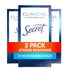 Secret Clinical Strength Antiperspirant Deodorant for Women, Stress Response, 72hr Protection, 1.6 oz (Pack of 3)
