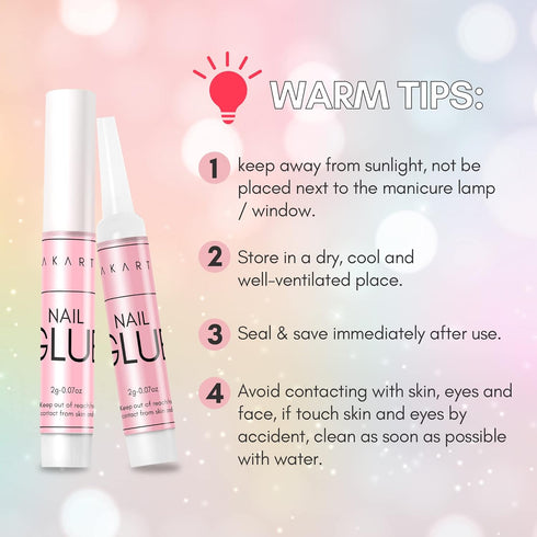 Makartt Super Strong Nail Glue - Professional Adhesive for Acrylic and Press On Nails, 0.07oz, 40Pcs