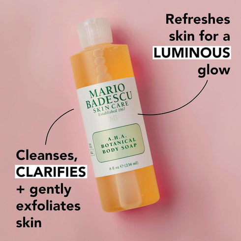 Mario Badescu AHA Botanical Body Wash, Moisturizing, Clarifying, Gentle Exfoliating for Brighter, Softer Skin | Infused
