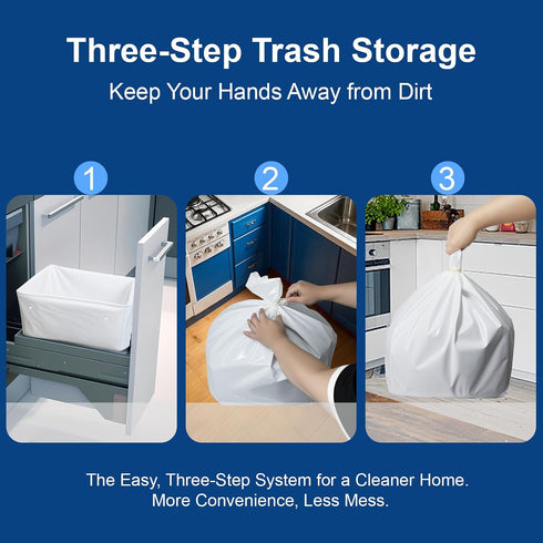 LOMHODWA 15 Inch 15 (20) Trash Compactor Bags,Fits Rectangular Drawer Compactors, White Heavy Duty Compressed For Home