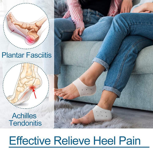Heel Sleeves, Sumiwish 6PCS Gel Heel Cushion, Support for Plantar Fasciitis, Pain Relief and Cracked Heels