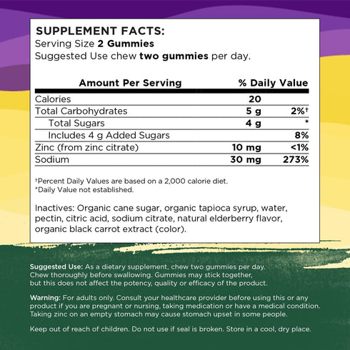 Swanson Zinc Gummies - 60 Elderberry Gummies for Antioxidant Activity and Immune Support