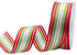 Wired Sheer Ribbon with Red/Green/White Stripes, 1-1/2 Inch x 25 Yards for DIY Gift Wrapping, Wreath Decoration