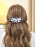 Unicra Butterfly Bride Wedding Hair Vine, Blue Pearl Bridal Hair Piece, Rhinestone Headband for Women