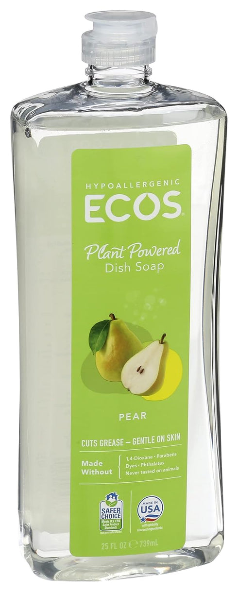 ECOS Dishmate Dishwashing Liquid, Earth Friendly Products, Natural Pear, 25 Fl Oz