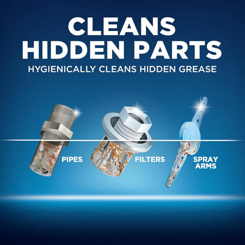 Finish Dishwasher Cleaner Tablets, 4 Count, Hygienically Cleans Hidden Grease, 4 Month Supply