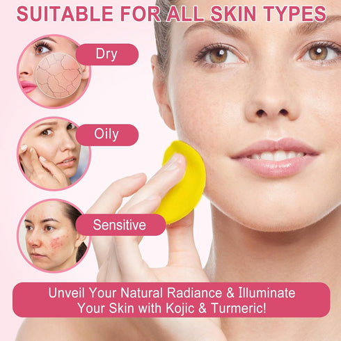 Kojic Acid and Turmeric Cleansing Pads, 80 Count for Face, Turmeric Cleansing Pads