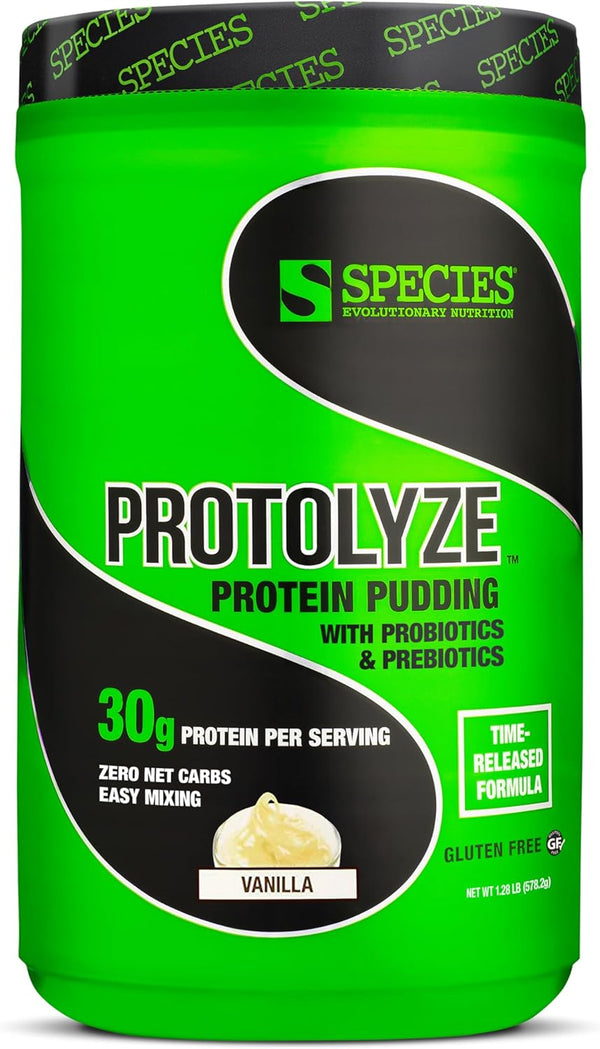 Species Nutrition Protolyze Protein Pudding, 30 Grams Muscle Building Protein Powder, Low Calorie, Vanilla