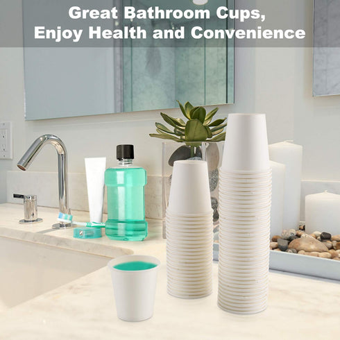 Kuerqi 100 Pack 3 Oz 3 Oz Bathroom Cups, Paper Cups Mouthwash Cups, Small Disposable Espresso, Durable and Convinent
