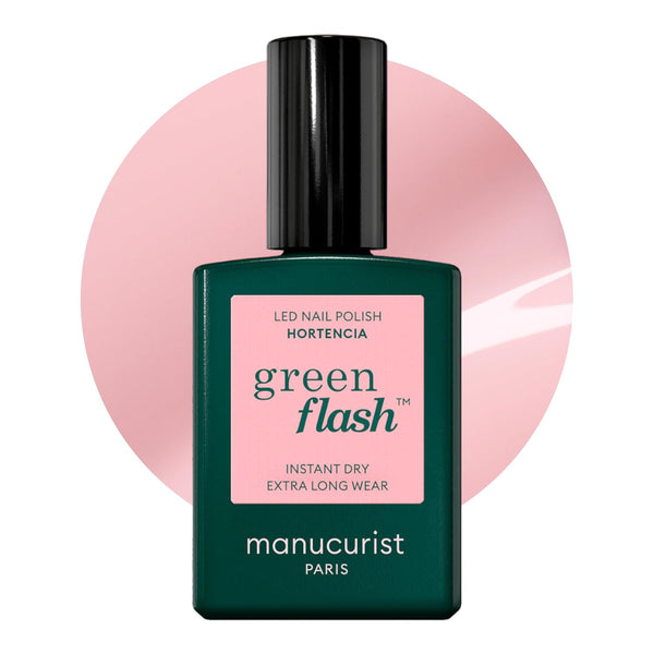 Manucurist Green Flash LED Gel Nail Polish, Vegan 12-Free Plant-Based Gel Polish Made in France, 0.5 fl oz (HORTENCIA)