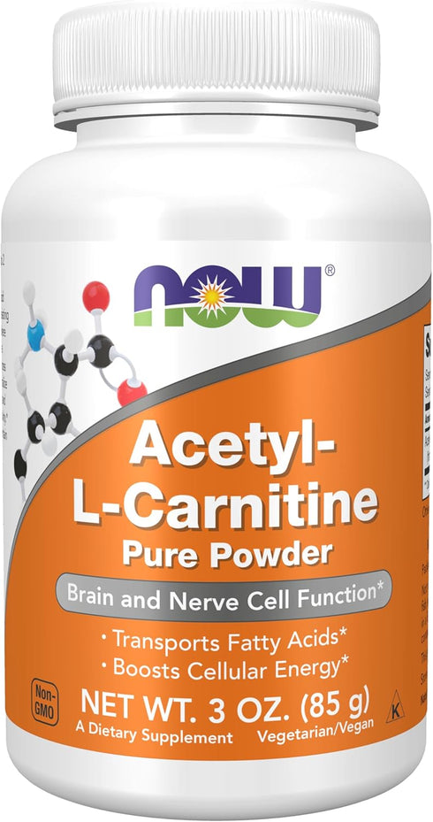 NOW Foods Supplements ALC 3-Ounce Powder, Acetyl-L-Carnitine for Brain and Nerve Cell Function*