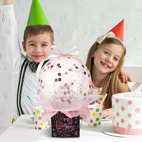 lasuroa Set Pull Money Balloon Box for Cash Gift, Funny Happy Birthday Surprise with Balloons, Ribbon, Holder