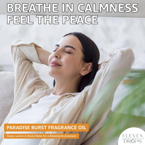 Ozone 10 ml Paradise Burst Fragrance Oil | Green, Lemon & Notes | Long Lasting Scent Reed Diffuser Oil for Home