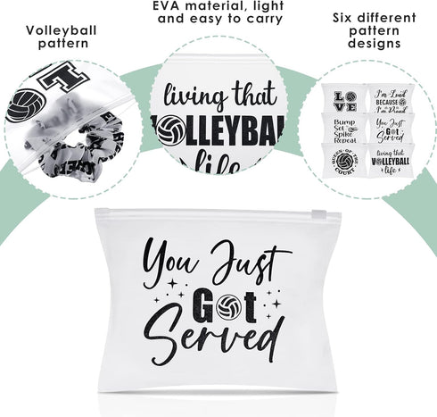 54 Pieces Volleyball Pouch EVA Matte Small Makeup Bag, Waterproof Cosmetic Bags, Portable Volleyball Pencil Case for