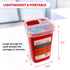 Ever Ready First Aid Sharps Container with Split Lid Design and Locking Mechanism for Sharp Waste Disposal, 1 Quart