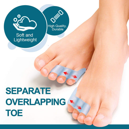 Povihome 10 Pack Pinky Toe Separator for Overlapping Toes, Spacers for Morton's Neuroma Pain Relief