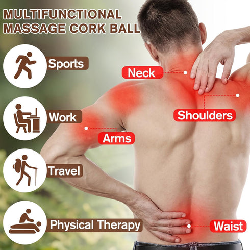 Novabright 100 Pack 1.4 Inch Cork Massage Ball Mini Myofascial Release Pressure Point Ball Lightweight Portable Deep