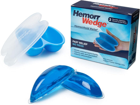 Hemorrhoid Ice Pack for Relief & Cooling Support – Twin Gel Pack with Hygienic Case for Reusable Cold Therapy
