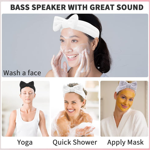 WSYUB Spa Headband, Fluffy Makeup Headbands for Women, Facial Headbands for Washing Face, Bow Hair Band, Slumber Party