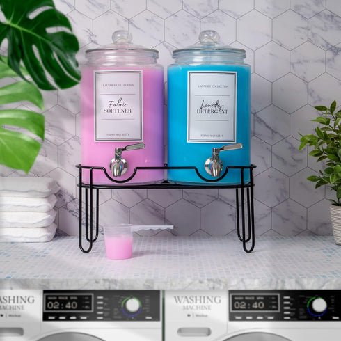LUXENEST 1 4L (1 Pack) Large Gallon Laundry Liquid Detergent Dispenser with Spigots and Measuring Cups, Laundry Soap