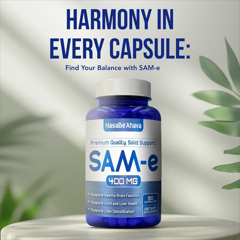 SAM-E Supplement 400mg, Easy Absorption S-Adenosyl-L-Methionine for Bone and Mood Support, 90 Day Supply