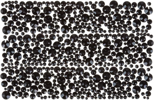 Zealer 1800pcs Black Nail Art Crystals, Round Beads, Top Grade Flatback Glass Charms for Nails, Crafts, Eye Makeup,