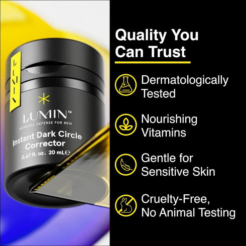 Lumin Instant Dark Circle Corrector for Men, Reduce Dark Circles, Puffiness, Under Eye Makeup, Men's Eye Cream, 20mL