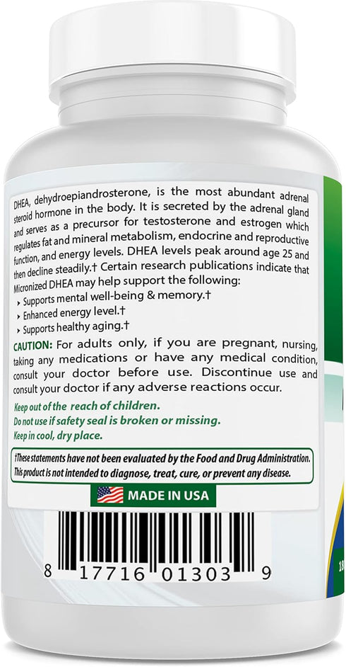 Best Naturals Micronized DHEA, 25 mg, 180 Capsules