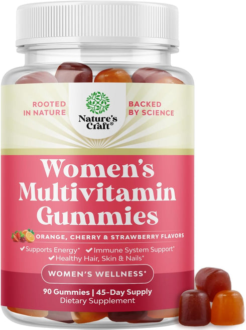 Delicious Daily Multivitamin for Women Gummies, 90 Count, Energy and Immunity Support, Non-GMO, Gluten Free
