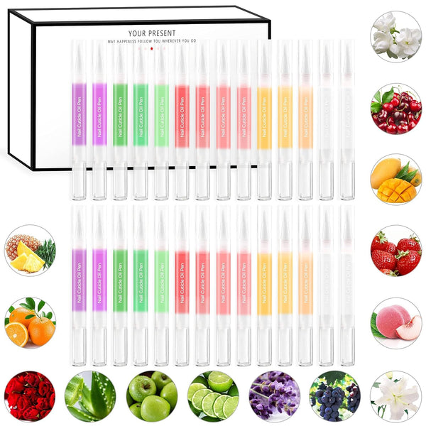 Nail Cuticle Oil Pen, 28Pcs Nail Care Gel, Nail Nourishment Polish with Vitamins, Moisturized Gel Repair Pen