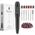 MelodySusie Electric Nail Drill Machine, Portable Efile Set for Acrylic Gel Nails, Manicure Pedicure Tool (Black)