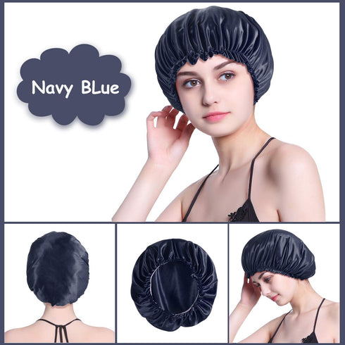 ROYBENS Satin Bonnet for Women - 4PCS Set, Silk Sleep Cap for Curly Hair