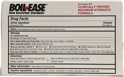 Boil Ease Pain Relieving Ointment, 1 Ounce, Pack of 3 for Effective Relief.