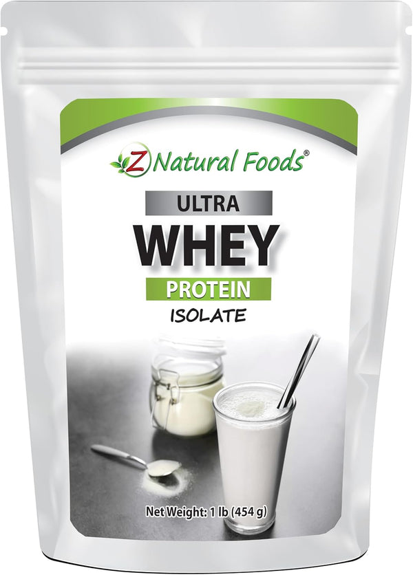 Z Natural Foods Whey Protein Powder Isolate - Unsweetened Protein Powder, 100% Pure, Gluten Free, 1 lb