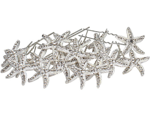 Jaciya 18 Pack Starfish Hair Pin Hair Jewelry for Beach Themed Wedding & Party, Women Headwear Accessories