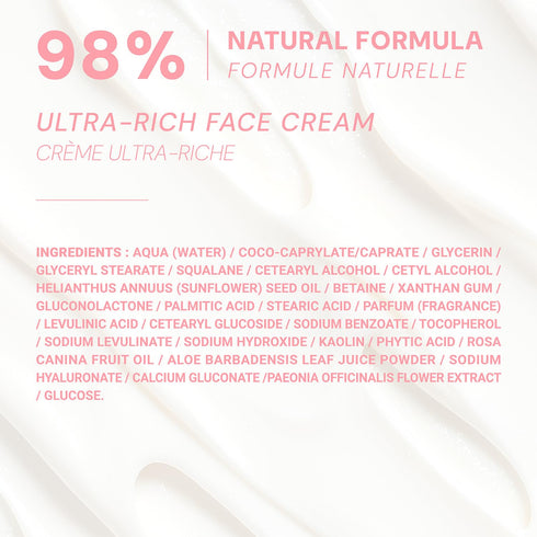 Panier des Sens Ultra Rich Face Cream - 1.7 fl oz, with Hyaluronic Acid + Peony Extract for Moisturizing Radiance