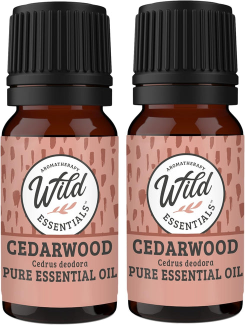 Wild Essentials Cedarwood Essential Oil, 100% Pure 2 Pack, 10ml, Therapeutic Grade, Made in USA