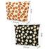 2 Pieces Large Corduroy Makeup Bag, Orange Black Flower Cosmetic Bag, Cute Aesthetic Travel Toiletry Organizer for Women