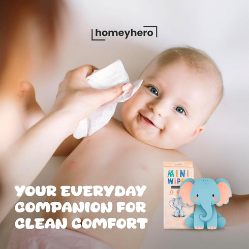 HomeyHero 30 16 Packs 128, 100% (Sunset Travel Baby Wipes - Moist Up To Days Resealable of Bamboo, Hypoallergenic