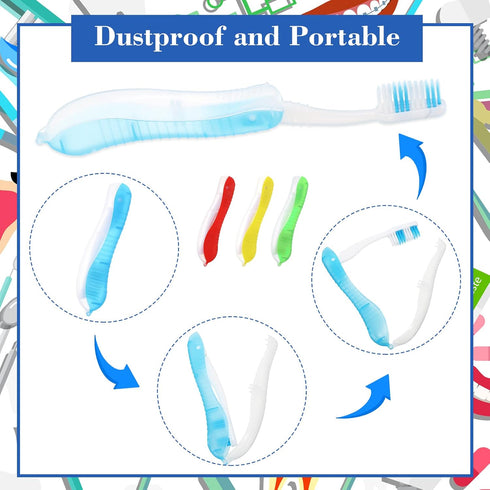 Zopeal 6 Pieces Travel Folding Toothbrush, Portable Built-in Cover, Multi Color Collapsible for Hiking, Camping, Daily