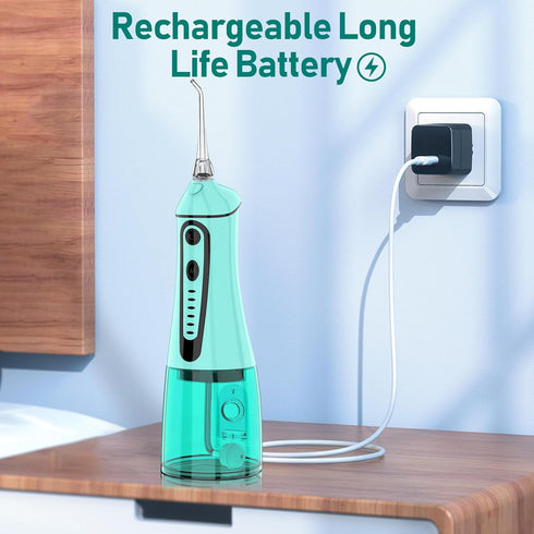 Water Dental Pik Flosser, Grinest 7 Modes Rechargeable Oral Irrigator, IPX7 Waterproof for Home Travel