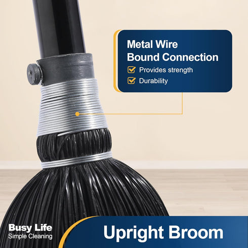 Yocada Heavy-Duty Broom, Commercial Indoor Outdoor Broom 55.5 inch Tall for Courtyard Garage Lobby Home Office