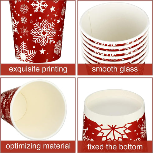 WILLBOND 60 16 oz 6 Pcs Hot Chocolate Coffee Cups Christmas Party Favor Gift Disposable Coffee Cups Holiday Hot Cocoa